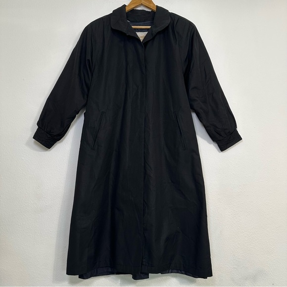 London Fog Black Vintage Trench Coat Removable Liner - Picture 2 of 14